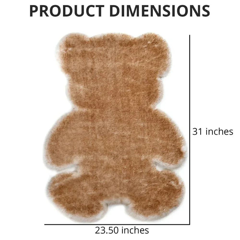 New HOMESMART White/Brown Bear Shape Rug for Babies Room or Any Room!
